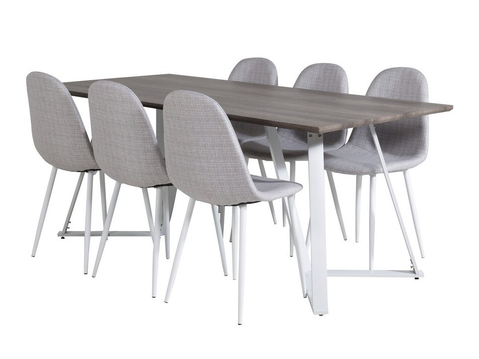 Étkezőgarnitúra Dallas 1804 (Világosszürke + Fehér)