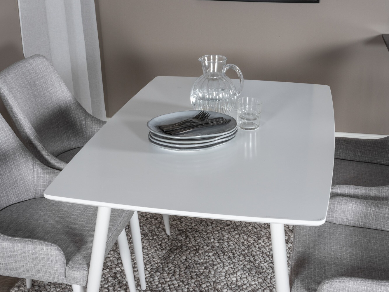 Étkezőgarnitúra Dallas 1895 (Fehér + Világosszürke)