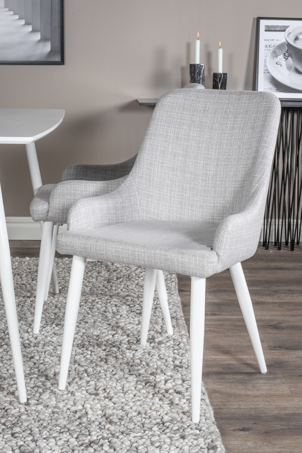 Étkezőgarnitúra Dallas 1895 (Fehér + Világosszürke)