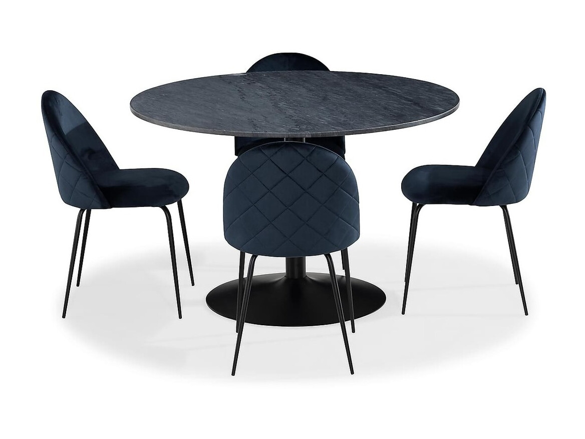 Étkezőgarnitúra Flint 125 (Sötétkék + Fekete)