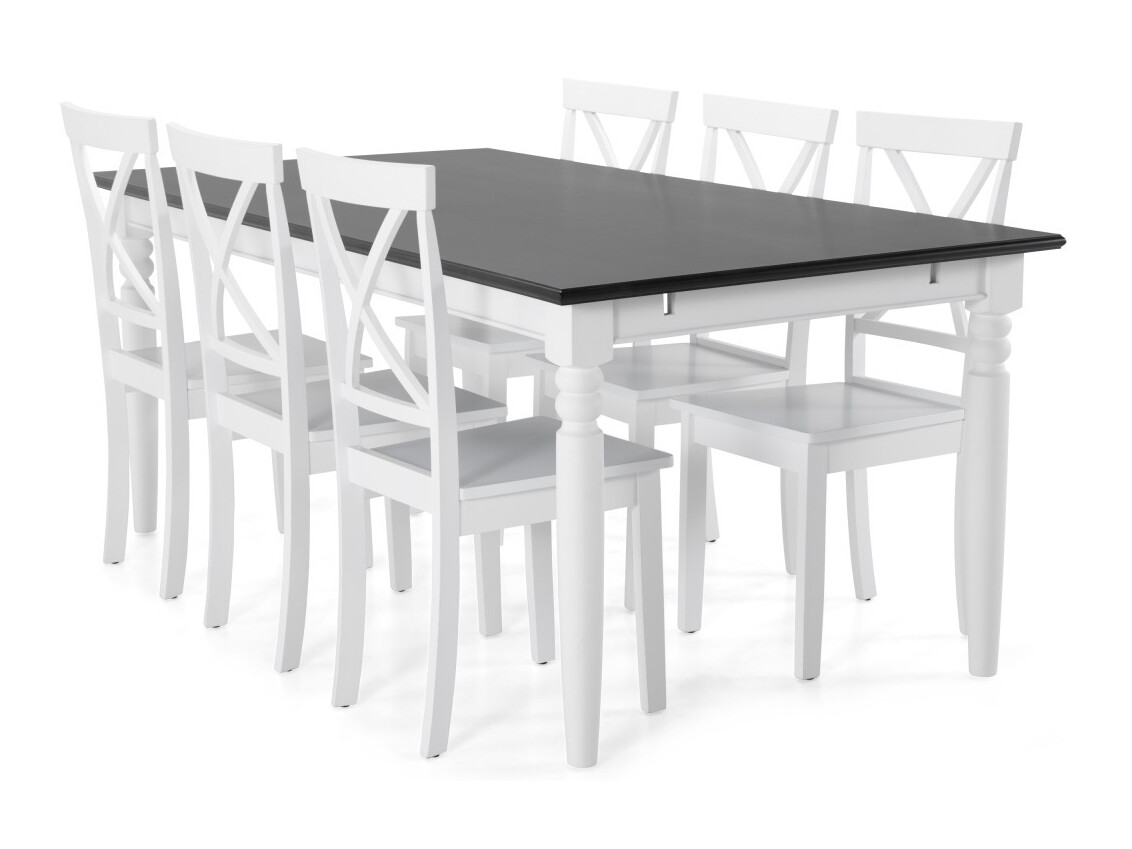 Étkezőgarnitúra Provo 132 (Fehér + Fekete)