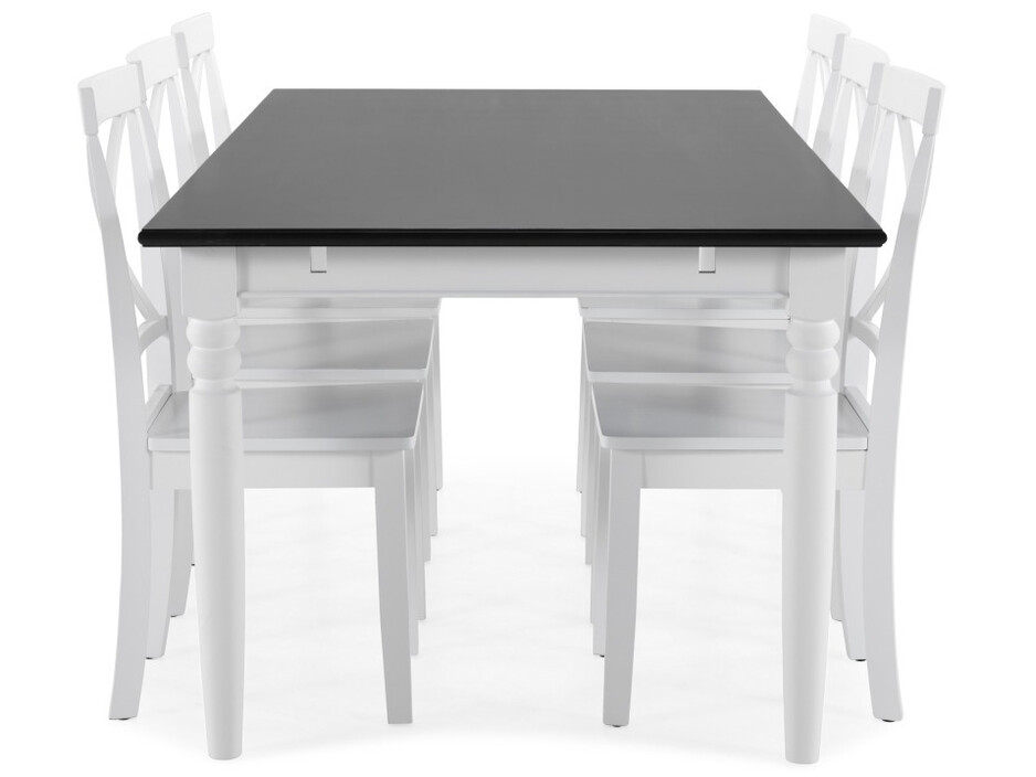 Étkezőgarnitúra Provo 132 (Fehér + Fekete)