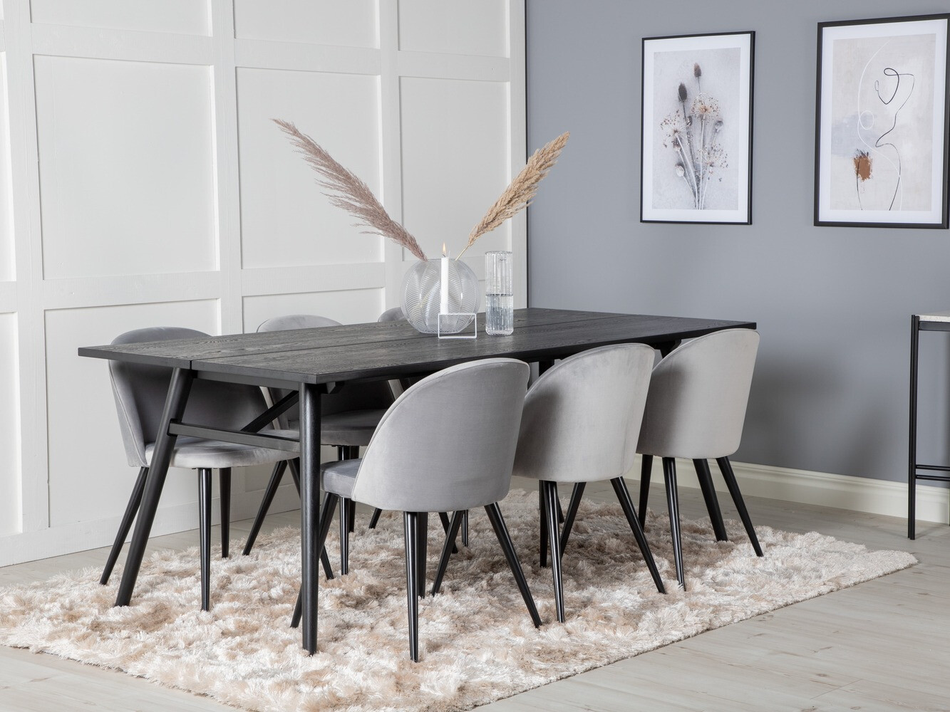 Étkezőgarnitúra Dallas 1676 (Szürke + Fekete)