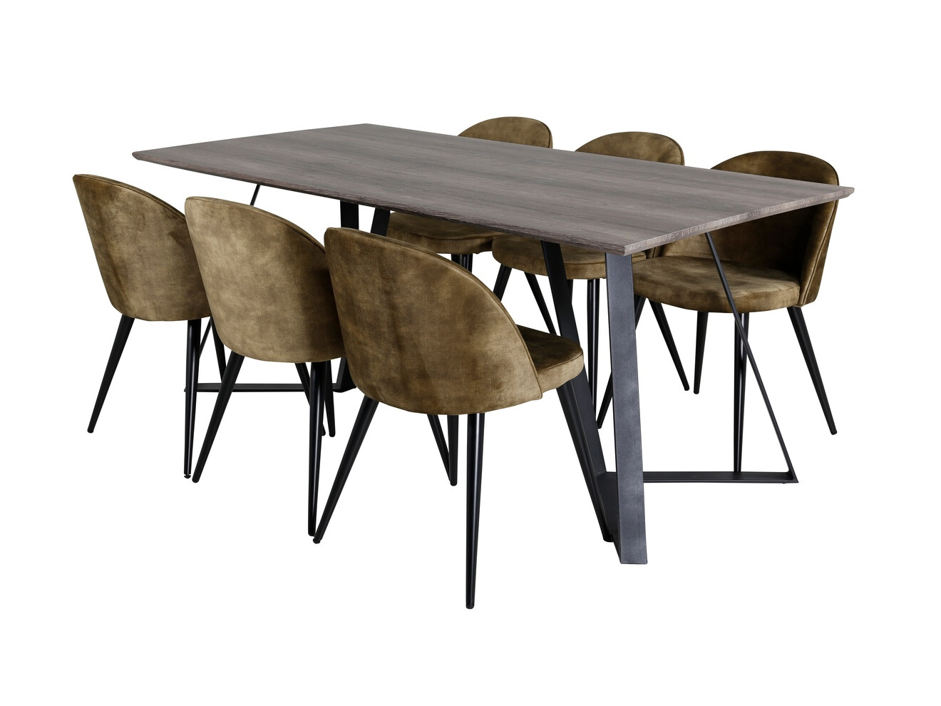 Étkezőgarnitúra Dallas 340 (Poros zöld + Fekete)