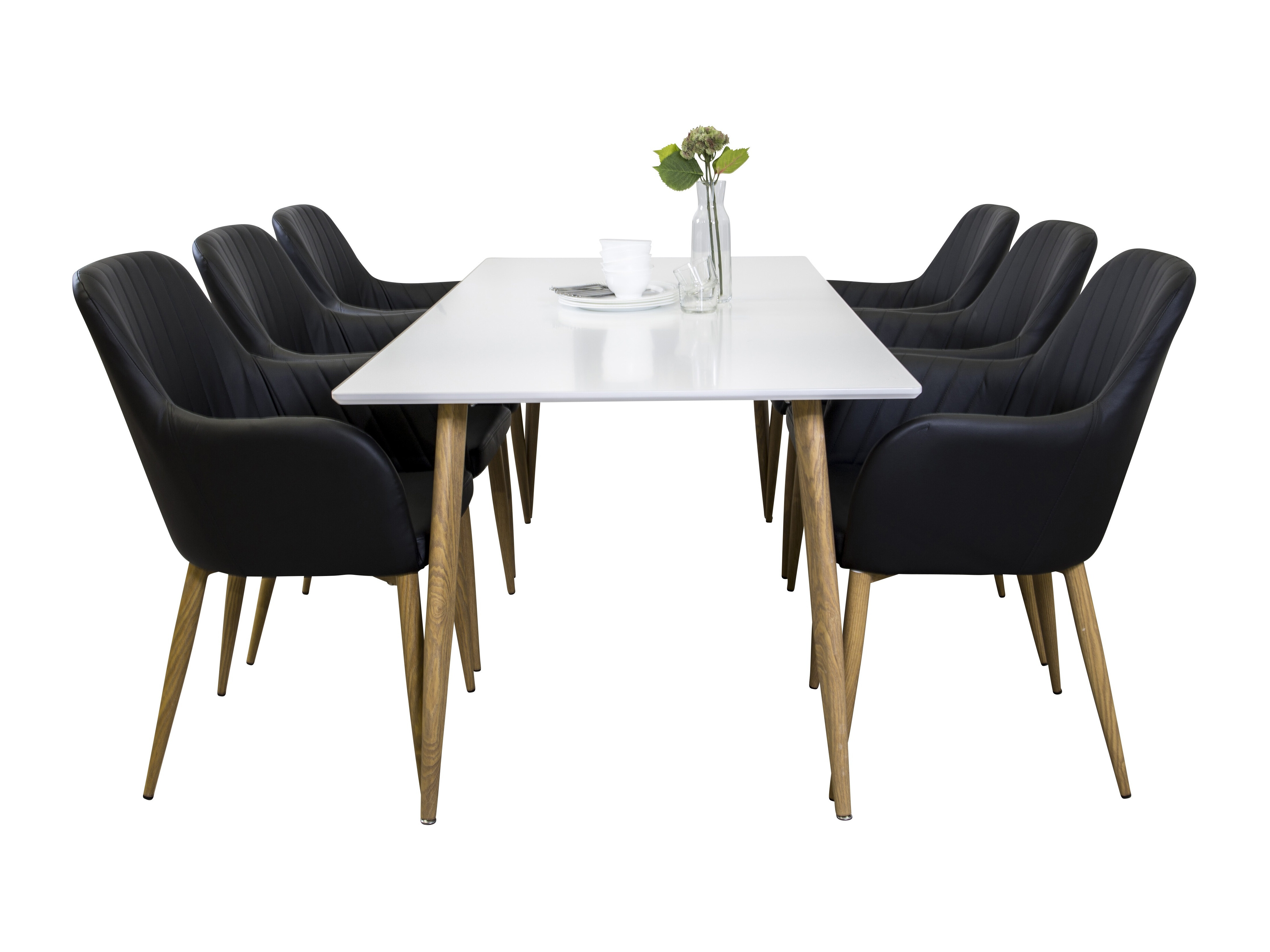 Étkezőgarnitúra Dallas 358 (Fekete + Tölgy)