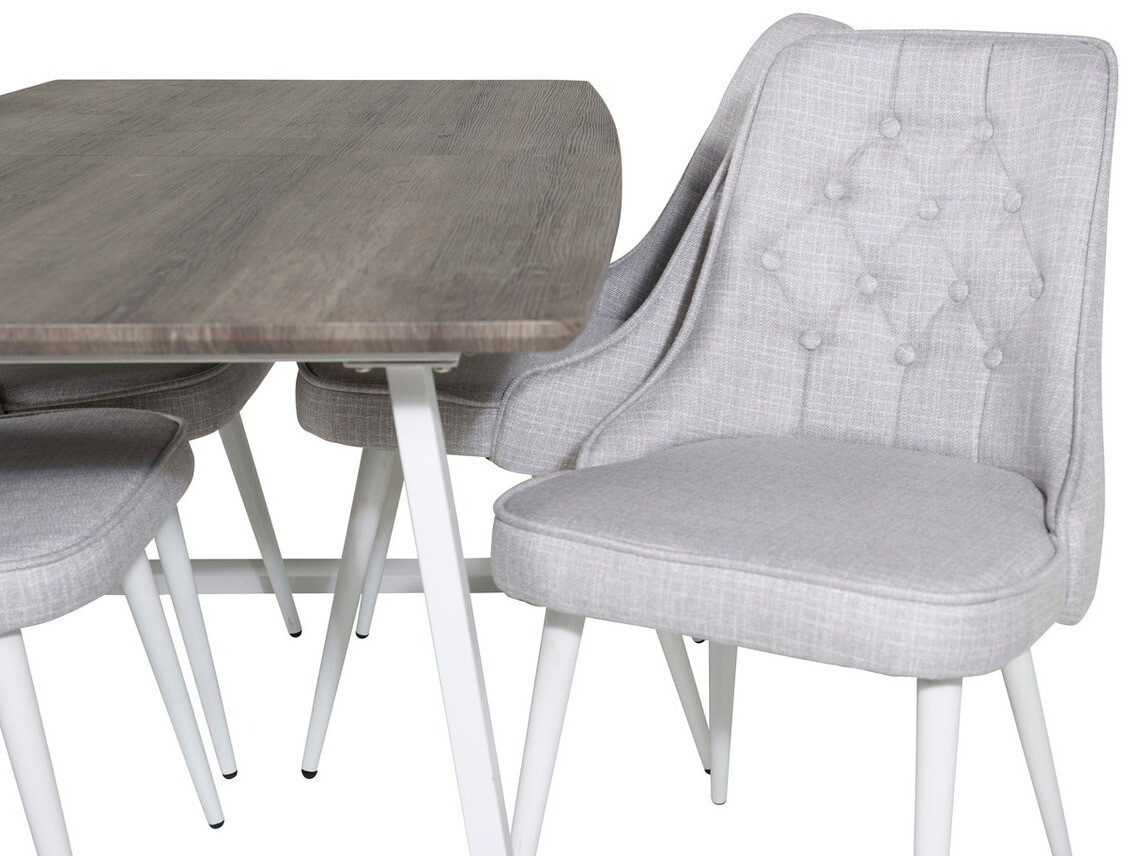 Étkezőgarnitúra Dallas 1805 (Fehér + Világosszürke)