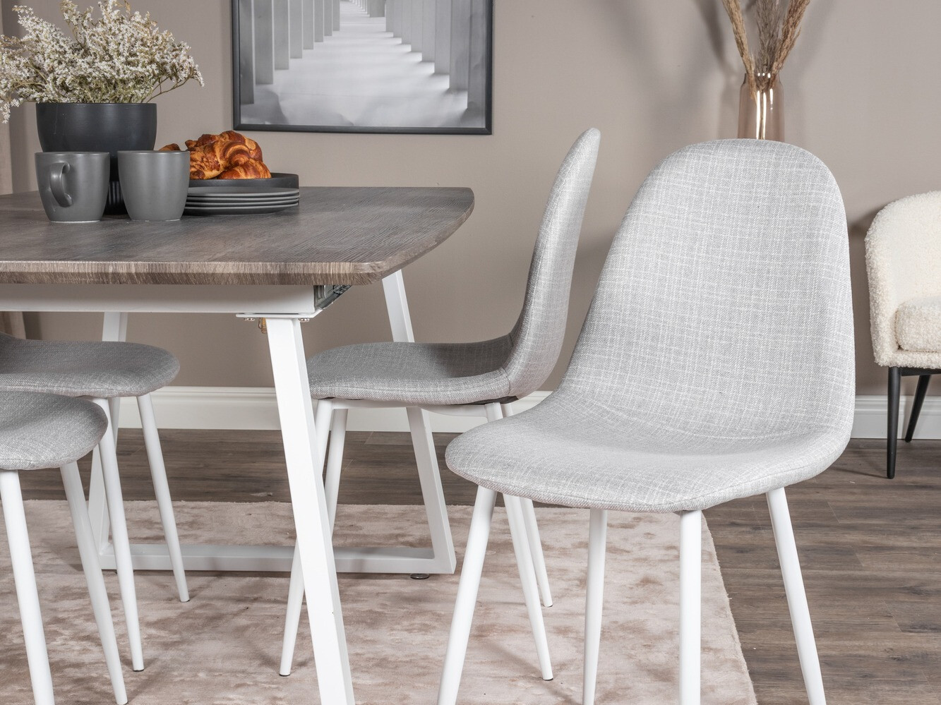 Étkezőgarnitúra Dallas 1979 (Fehér + Világosszürke)