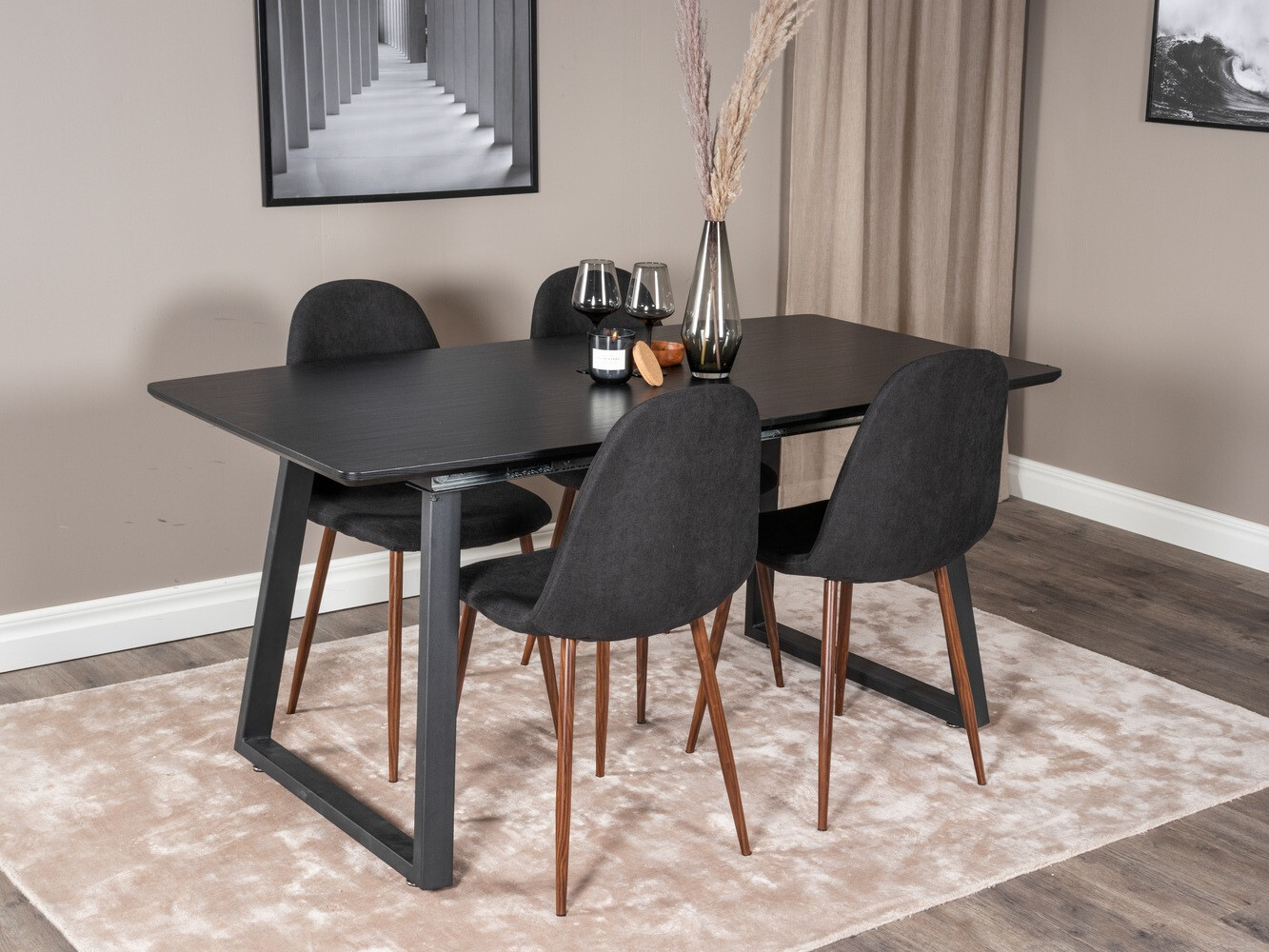 Étkezőgarnitúra Dallas 1983 (Fekete + Dió)