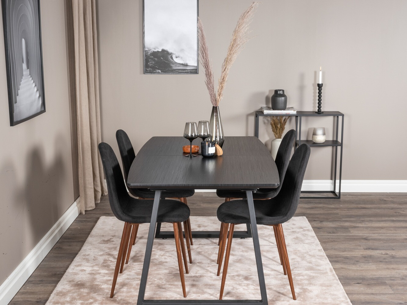 Étkezőgarnitúra Dallas 1983 (Fekete + Dió)