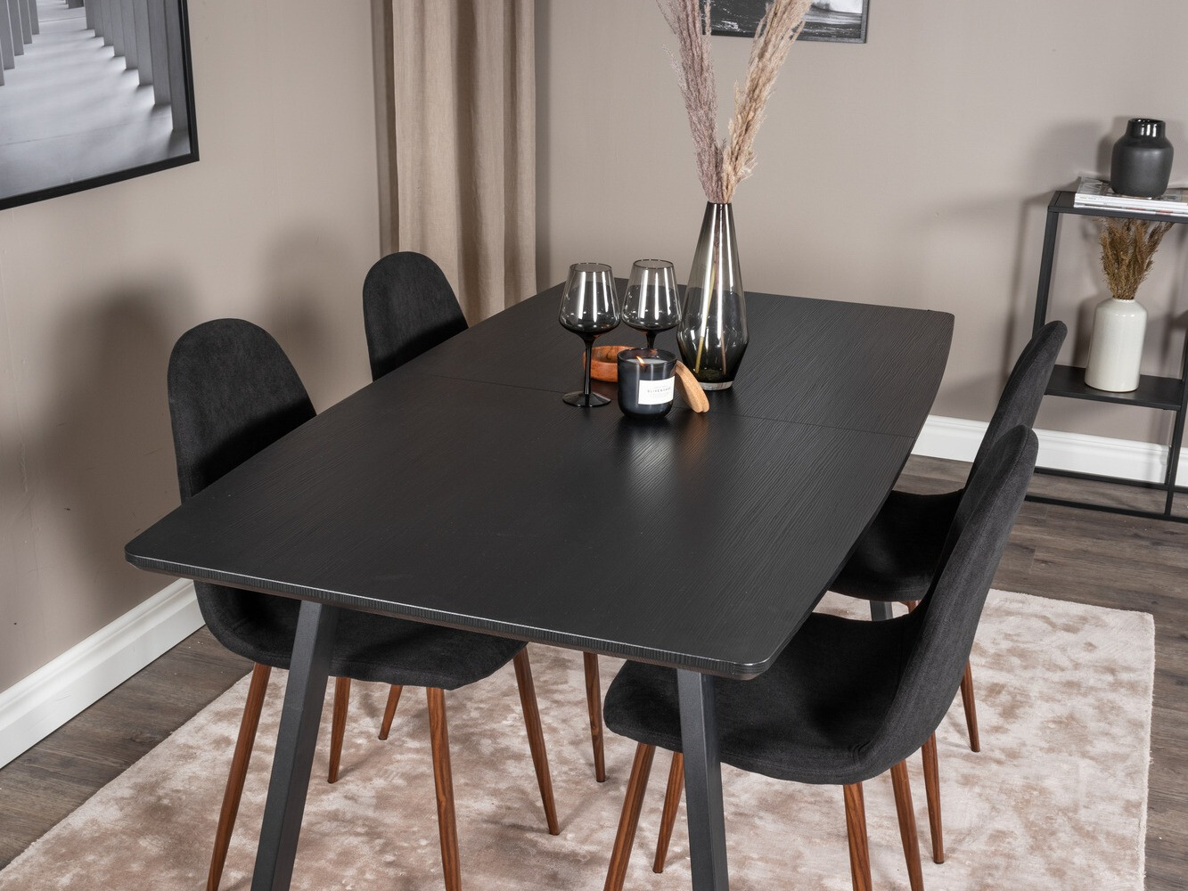 Étkezőgarnitúra Dallas 1983 (Fekete + Dió)