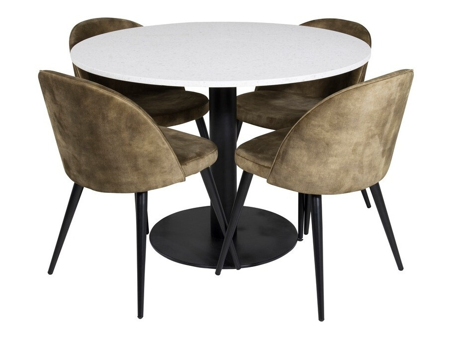 Étkezőgarnitúra Dallas 1107 (Dusty Zöld + Fekete)