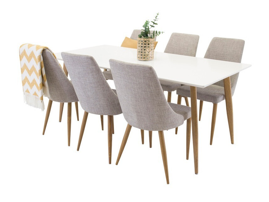 Étkezőgarnitúra Dallas 1094 (Szürke + Fényes fa)