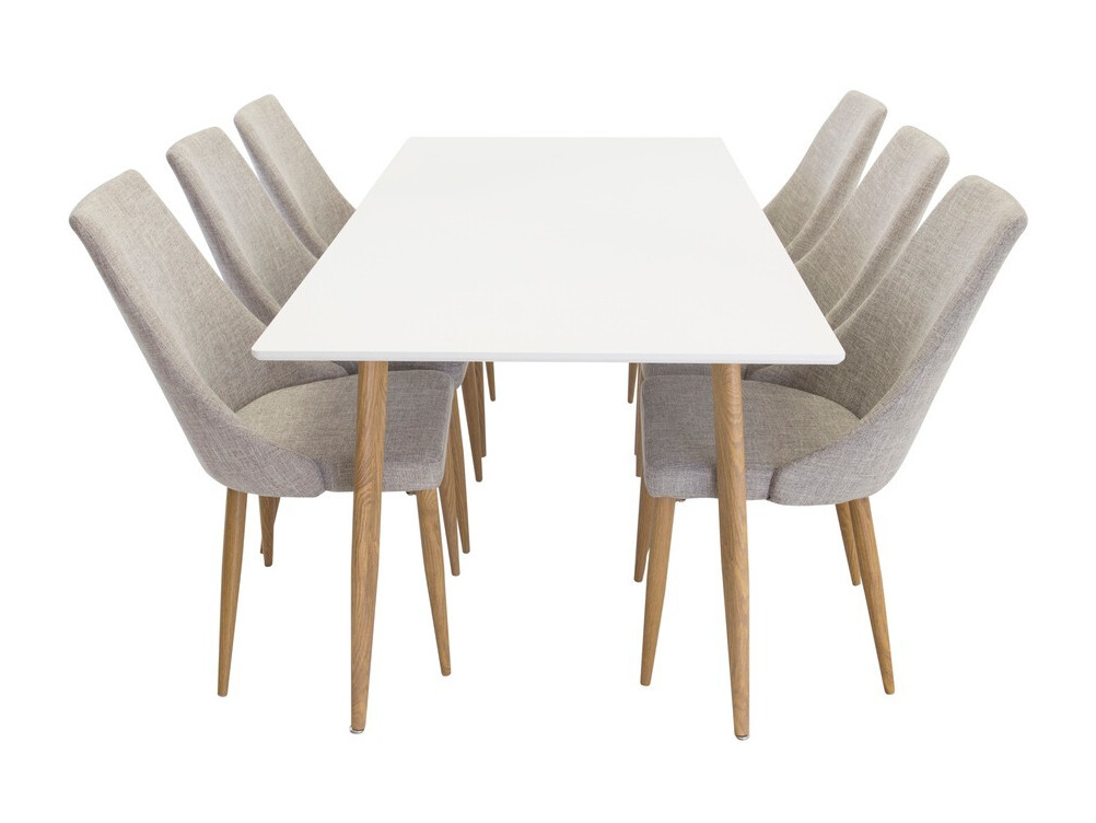 Étkezőgarnitúra Dallas 1094 (Szürke + Fényes fa)