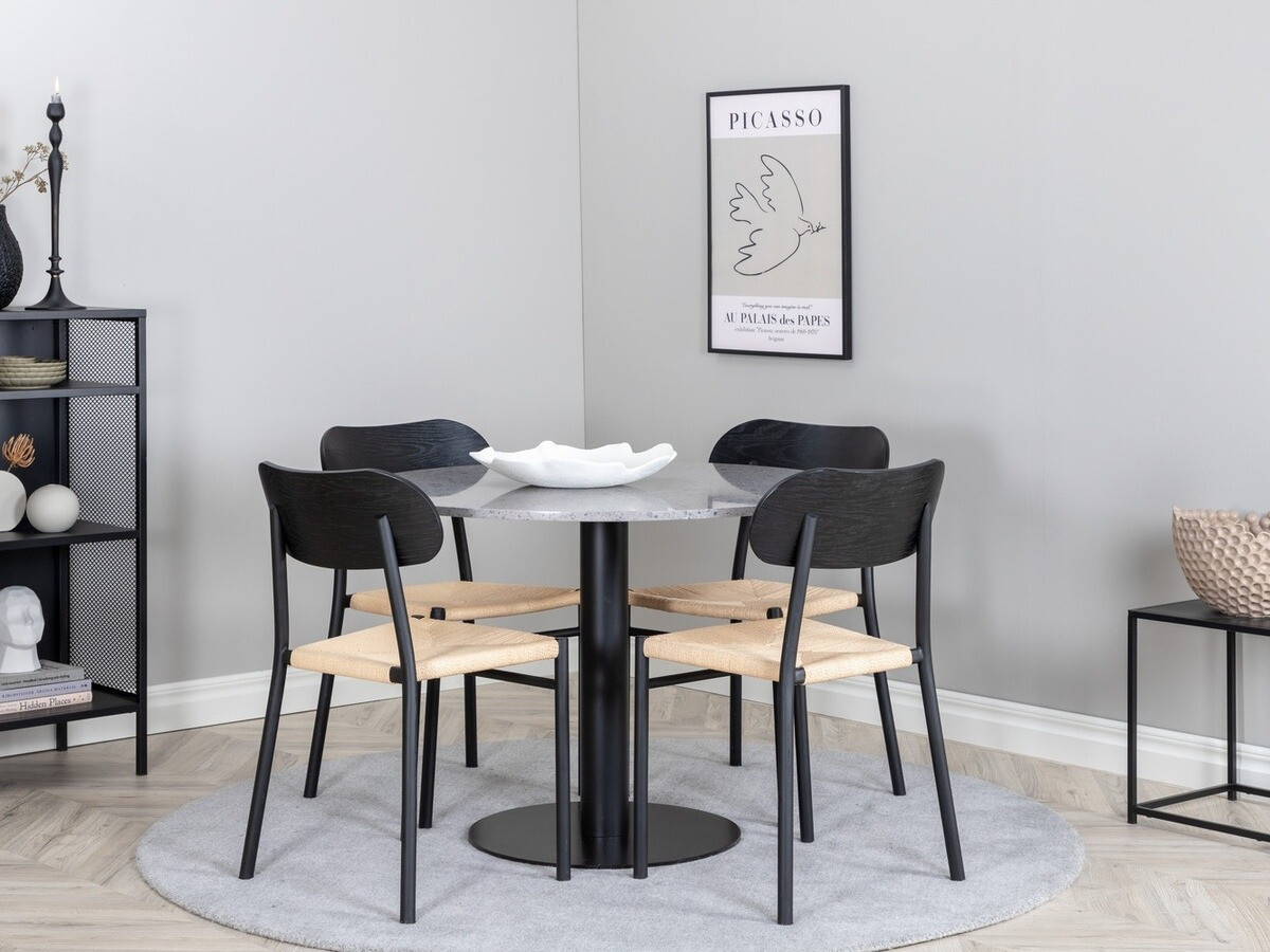 Étkezőgarnitúra Dallas 1137 (Világos fa + Fekete)