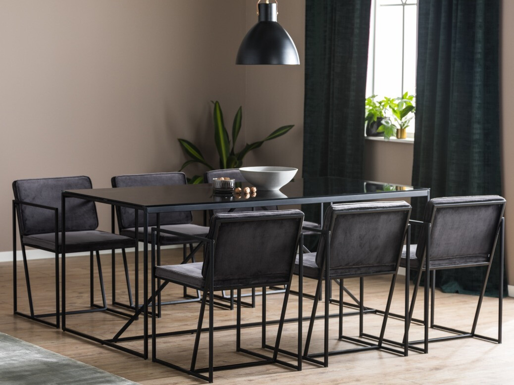 Étkezőgarnitúra Concept 55 156 (Szürke + Fekete)