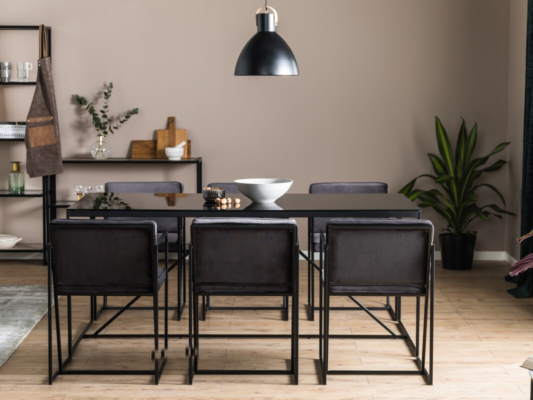 Étkezőgarnitúra Concept 55 156 (Szürke + Fekete)