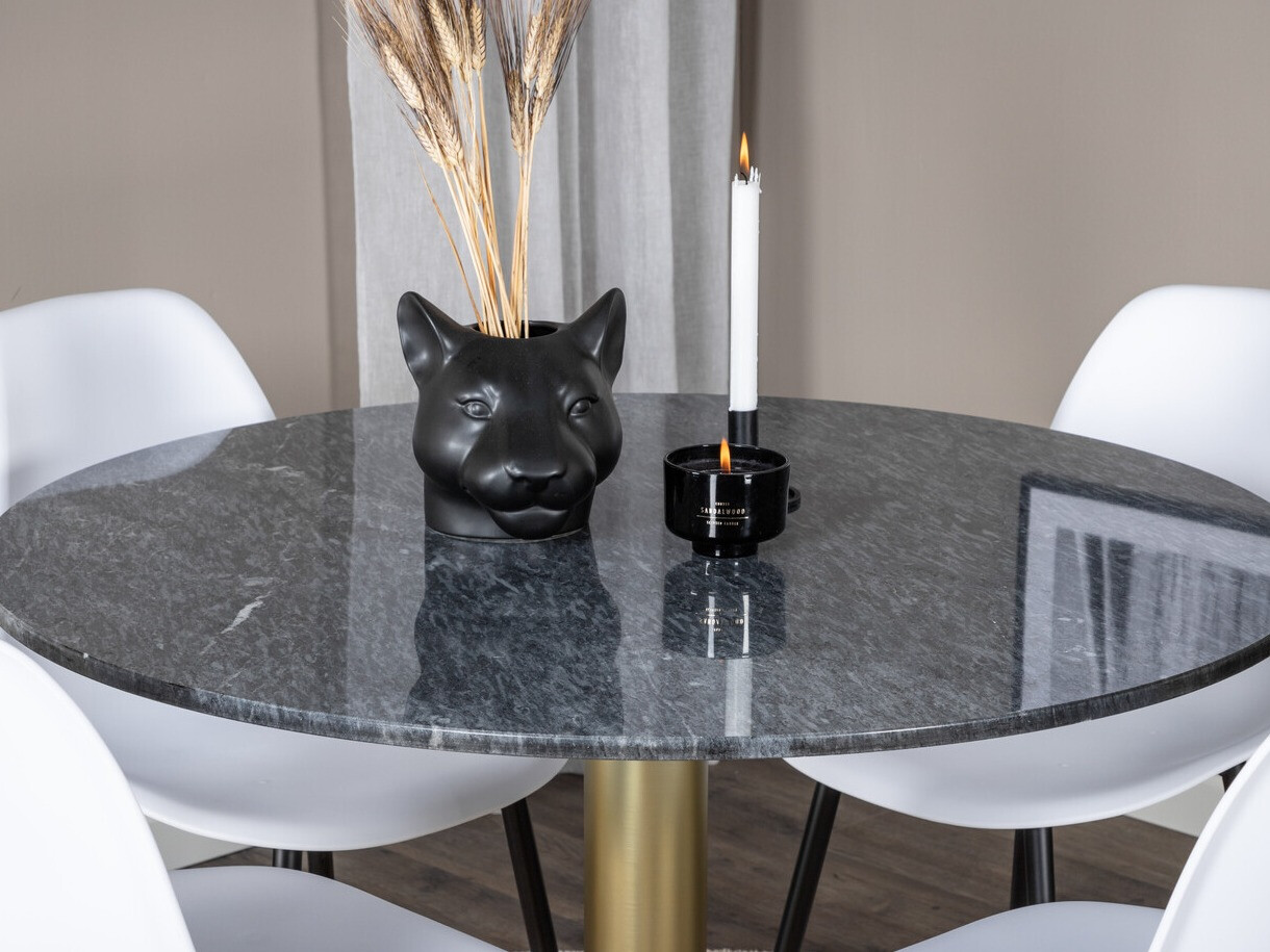 Étkezőgarnitúra Dallas 1214 (Fehér + Fekete)