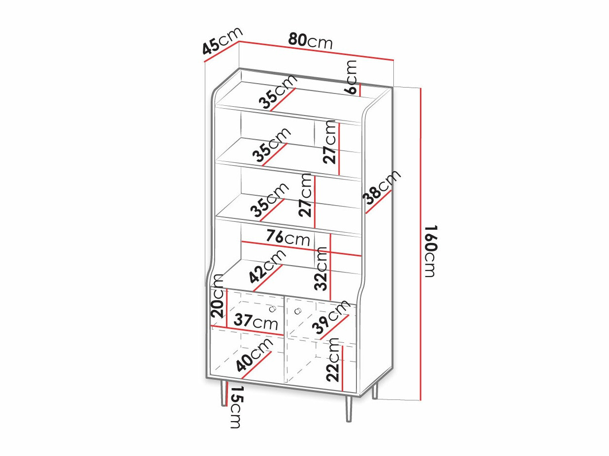 Könyvespolc Ferenou 105