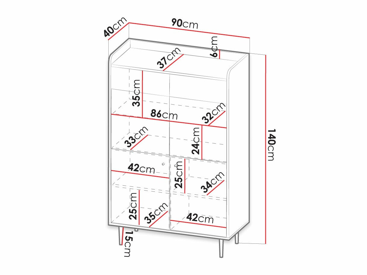 Könyvespolc Ferenou 108