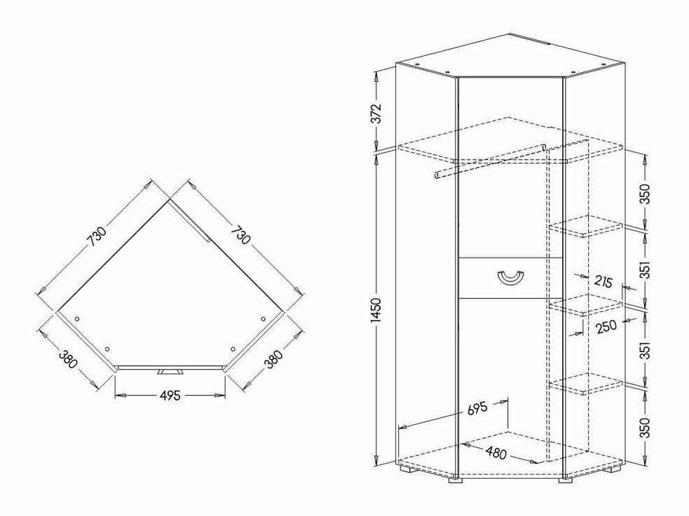 Sarokszekrény Lomteo 106