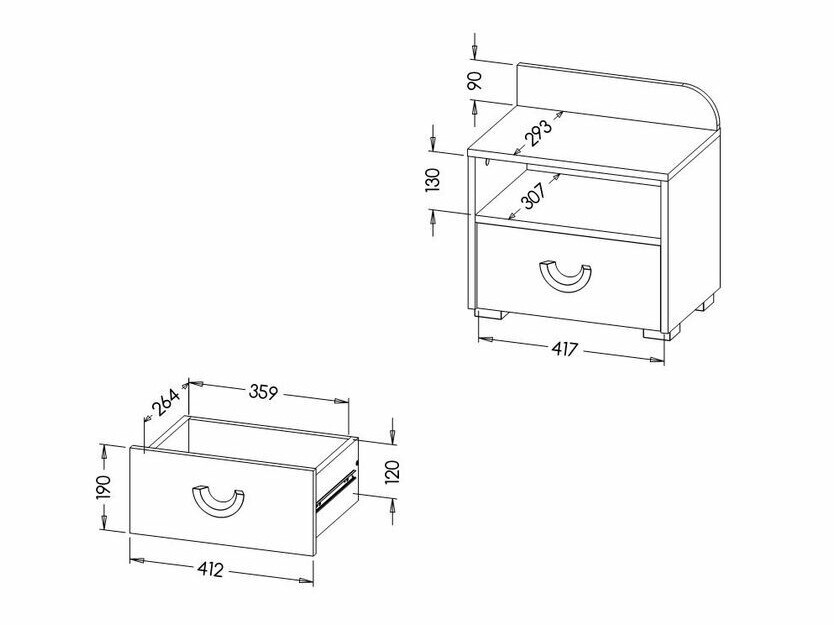Éjjeliszekrény Lomteo 111