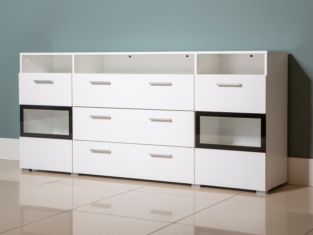 Komód Austin AU100 (Fehér + Fényes fehér)