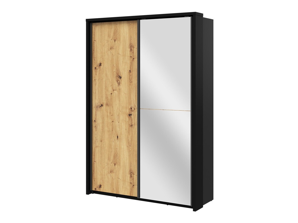 Gardróbszekrény Fresno 122 (Artisan tölgy + Fekete)