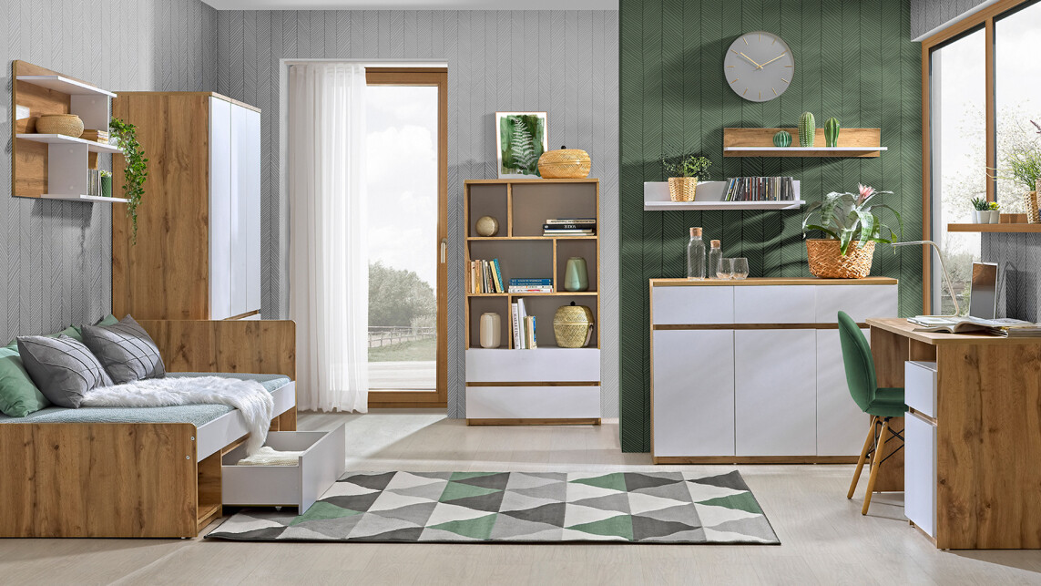 Komód Evaropha 105 (Wotan tölgy + Fehér)