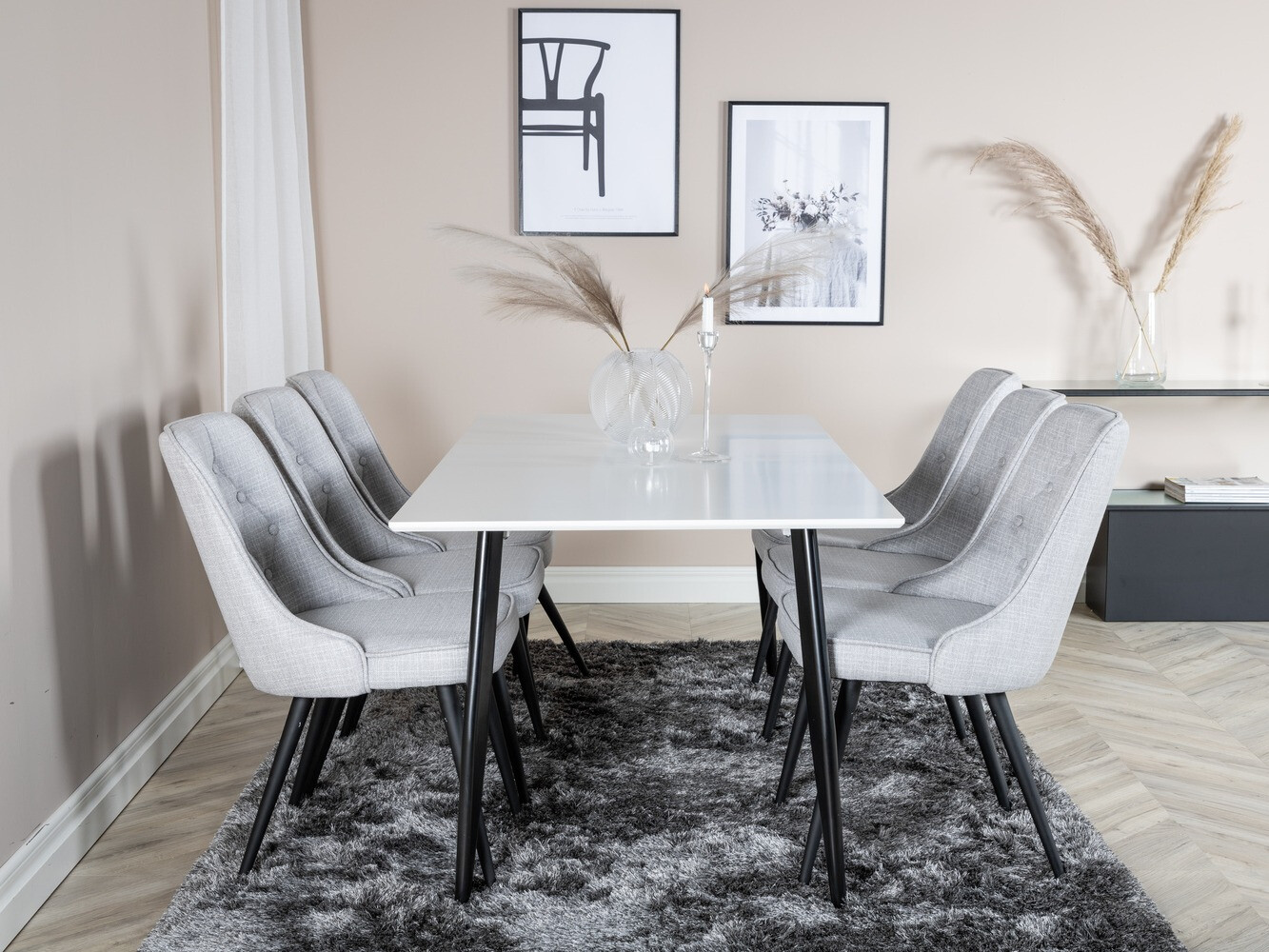 Étkezőgarnitúra Dallas 1404 (Szürke + Fekete)