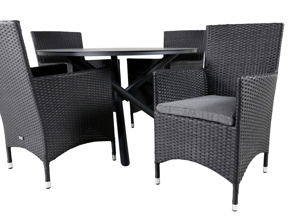 Kerti fotel Dallas 739 (Fekete + Szürke)