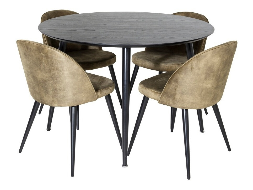 Étkezőgarnitúra Dallas 1559 (Poros zöld + Fekete)