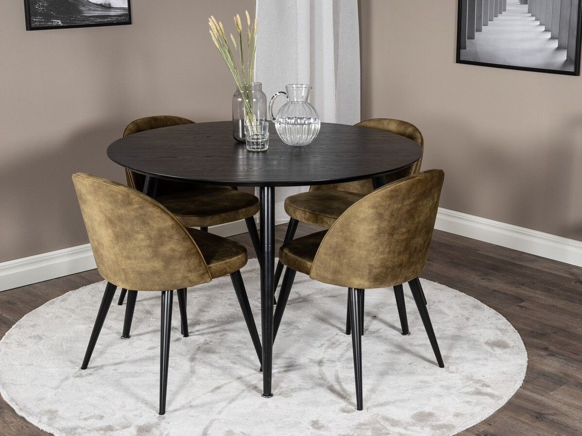 Étkezőgarnitúra Dallas 1559 (Poros zöld + Fekete)