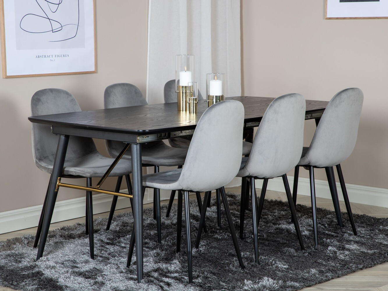 Étkezőgarnitúra Dallas 1580 (Szürke + Fekete)