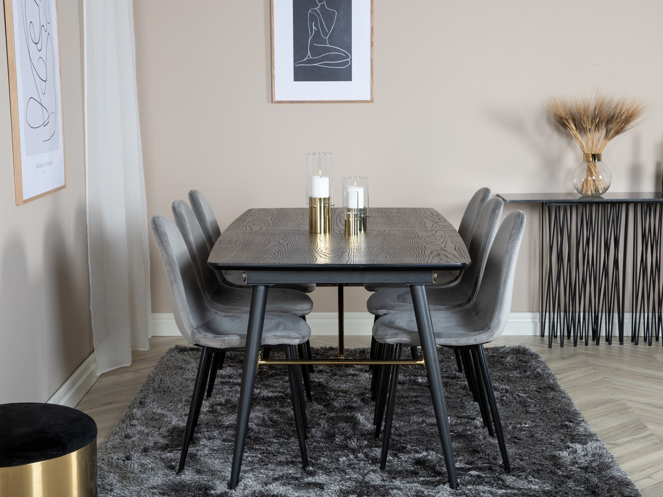 Étkezőgarnitúra Dallas 1580 (Szürke + Fekete)