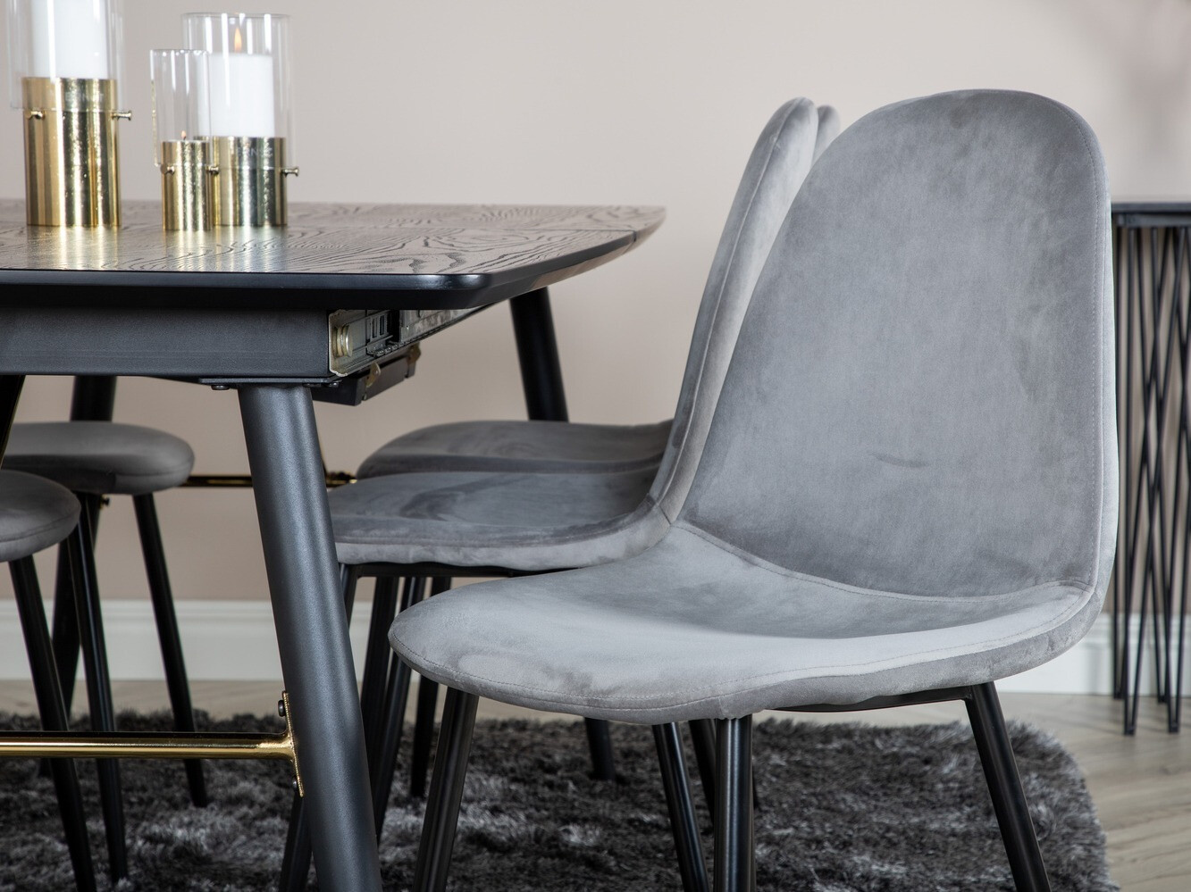 Étkezőgarnitúra Dallas 1580 (Szürke + Fekete)