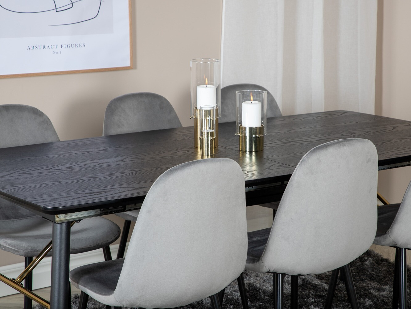 Étkezőgarnitúra Dallas 1580 (Szürke + Fekete)