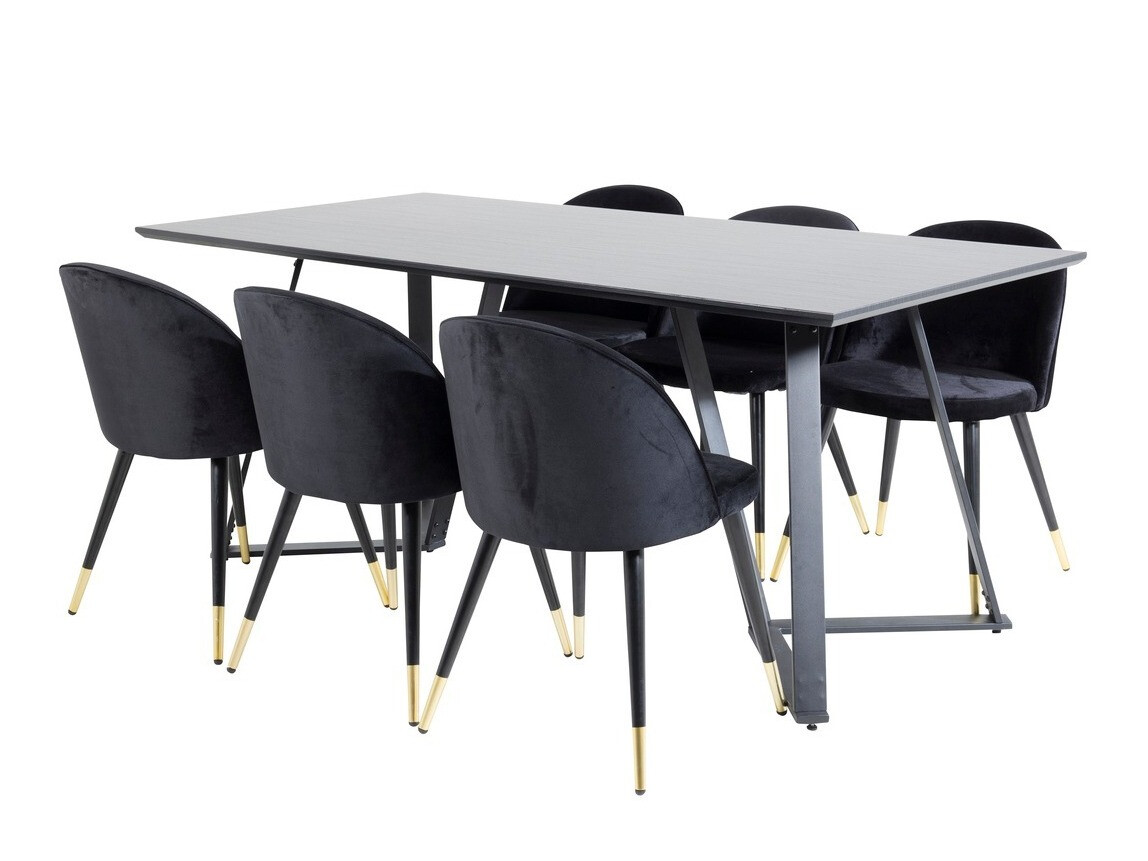 Étkezőgarnitúra Dallas 1583 (Fekete)