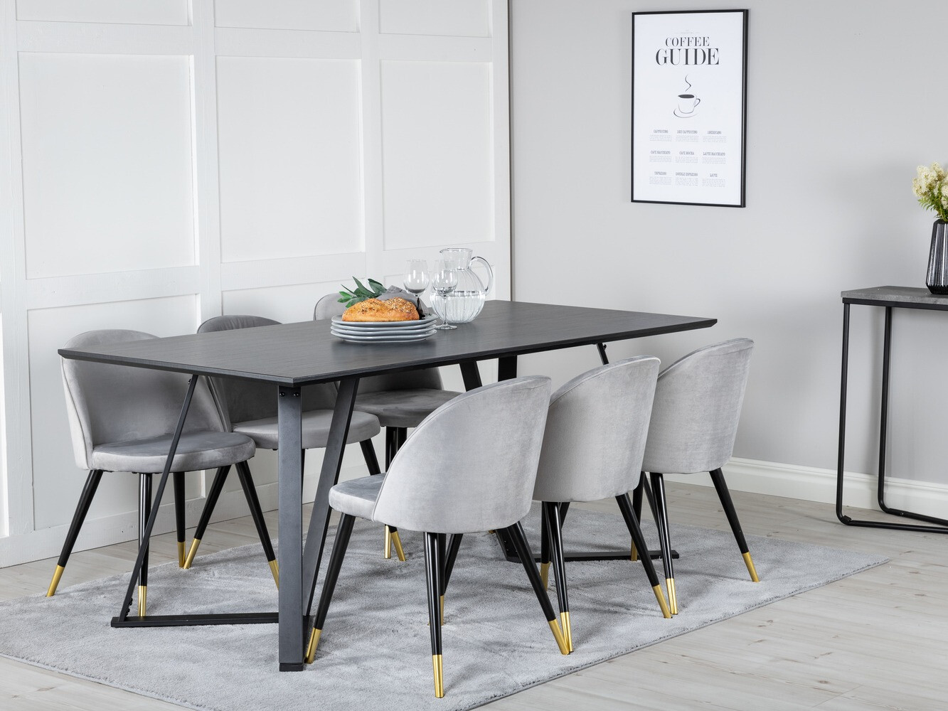 Étkezőgarnitúra Dallas 1583 (Szürke + Fekete)