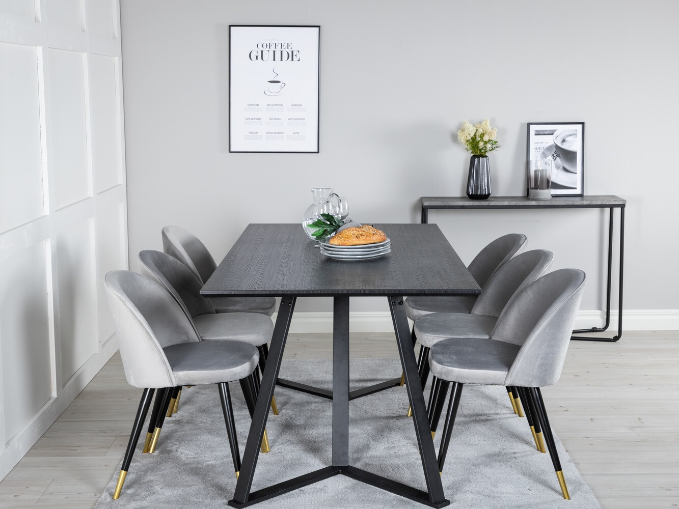 Étkezőgarnitúra Dallas 1583 (Szürke + Fekete)