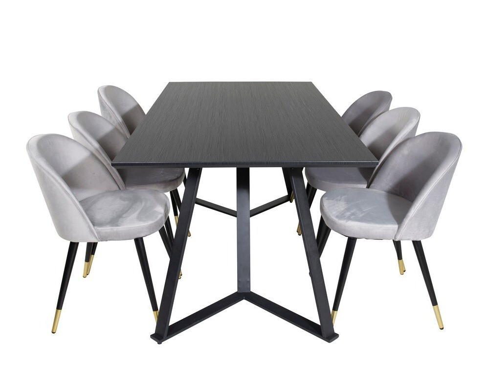 Étkezőgarnitúra Dallas 1583 (Szürke + Fekete)