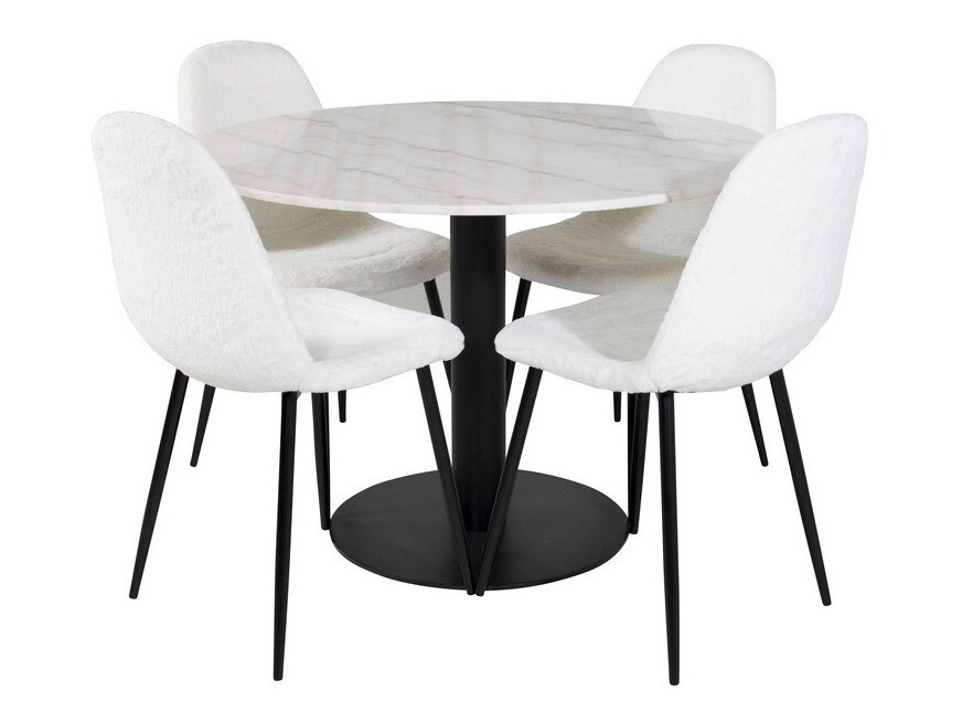 Étkezőgarnitúra Dallas 1613 (Fehér + Fekete)