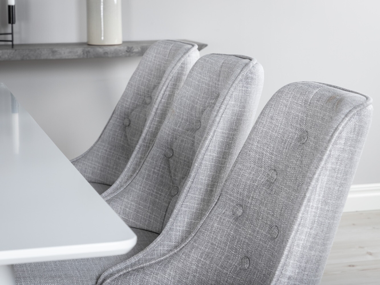 Étkezőgarnitúra Dallas 1625 (Világosszürke + Fehér)