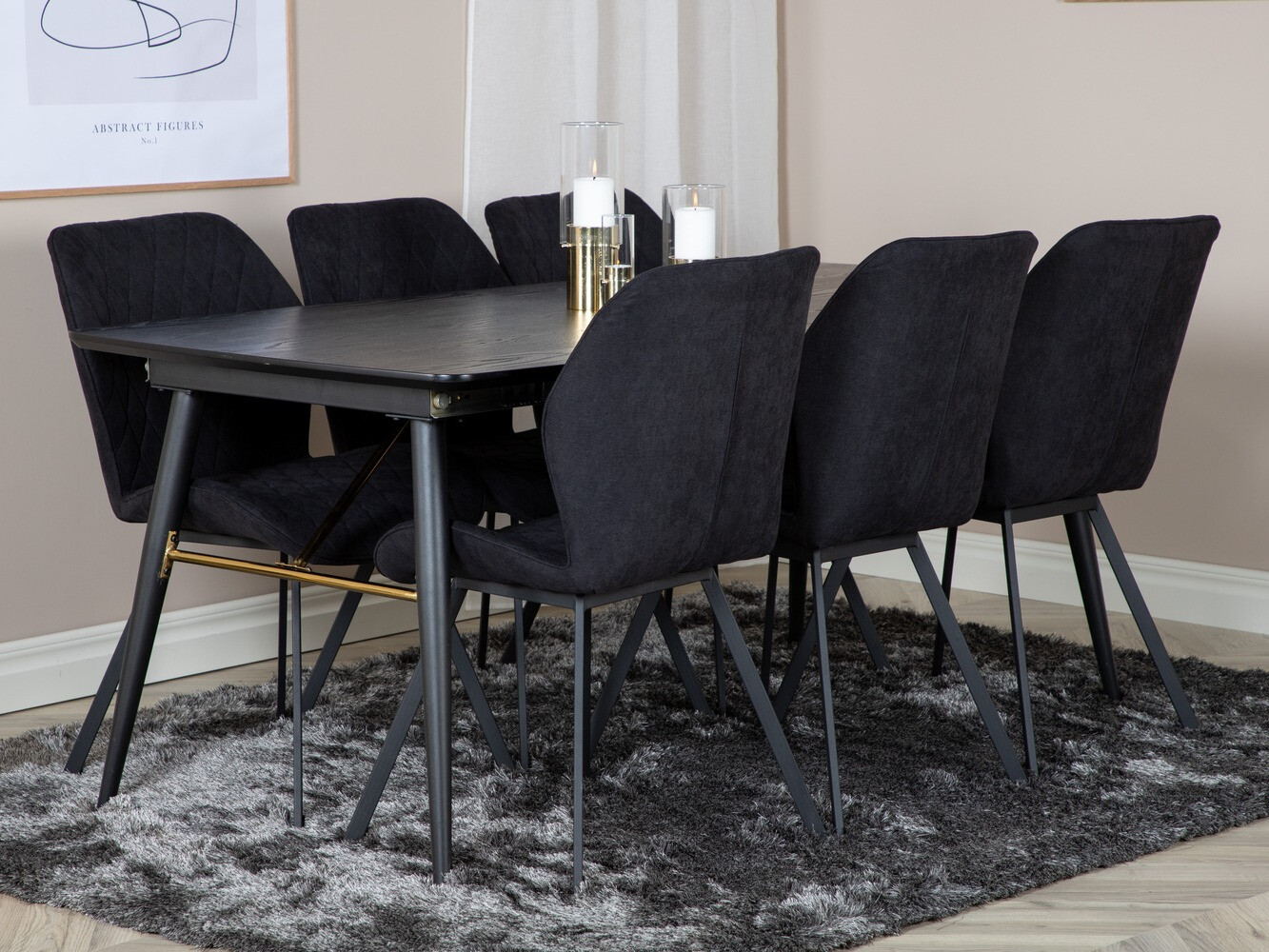 Étkezőgarnitúra Dallas 1647 (Fekete)