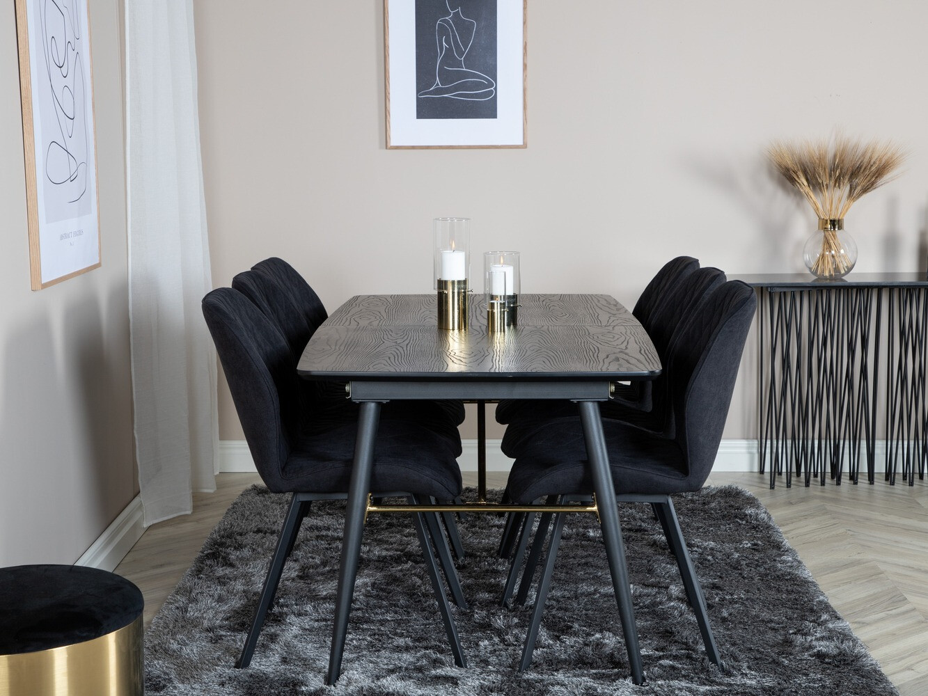 Étkezőgarnitúra Dallas 1647 (Fekete)