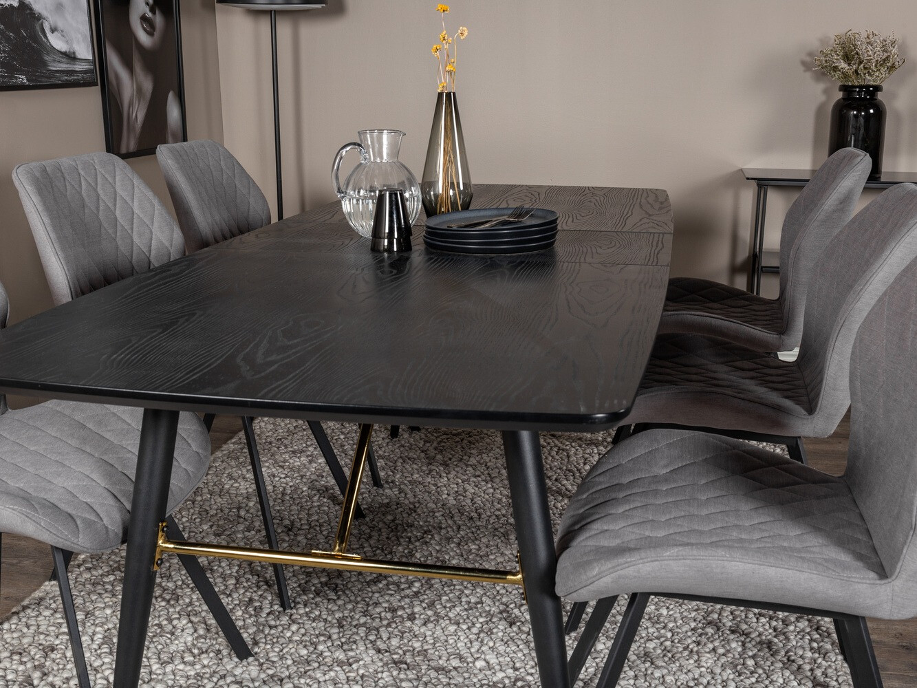 Étkezőgarnitúra Dallas 1647 (Szürke + Fekete)