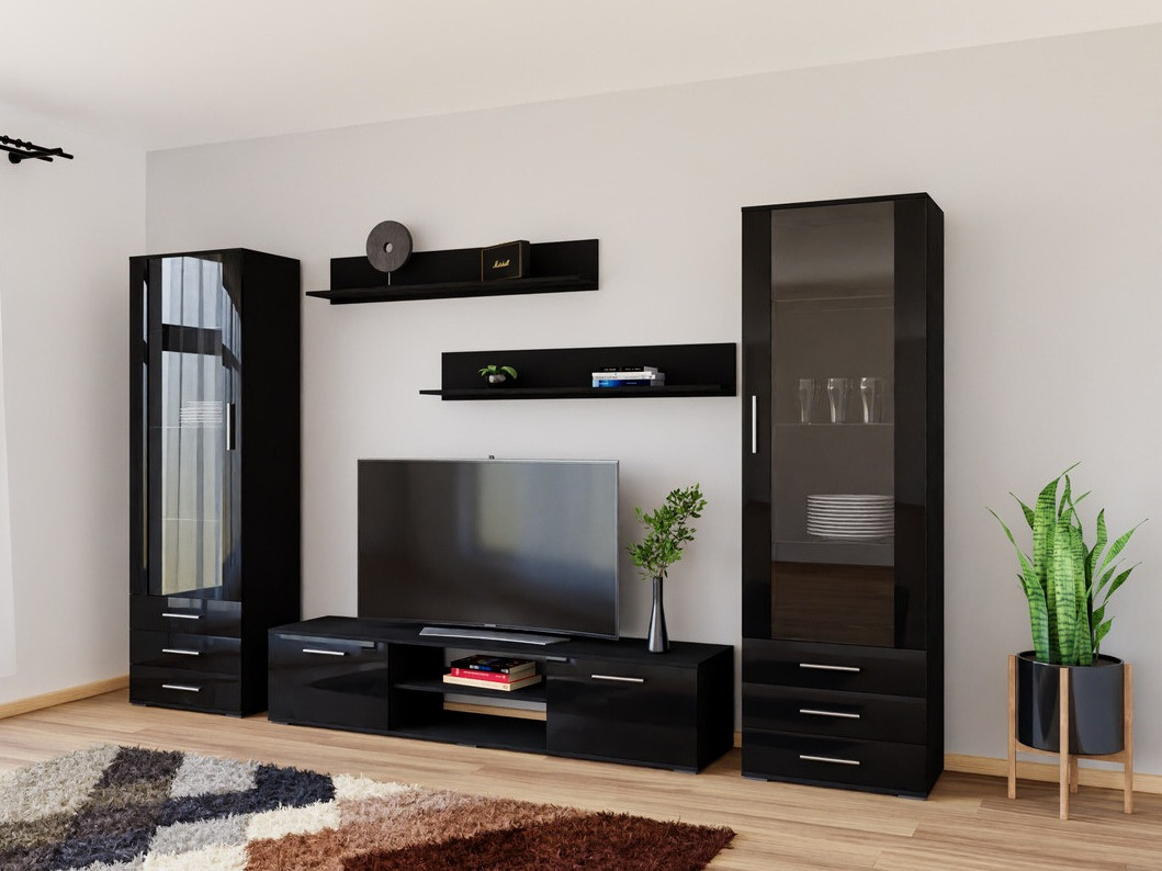 Nappali szett Tornola 109 (Fekete + Fényes fekete)