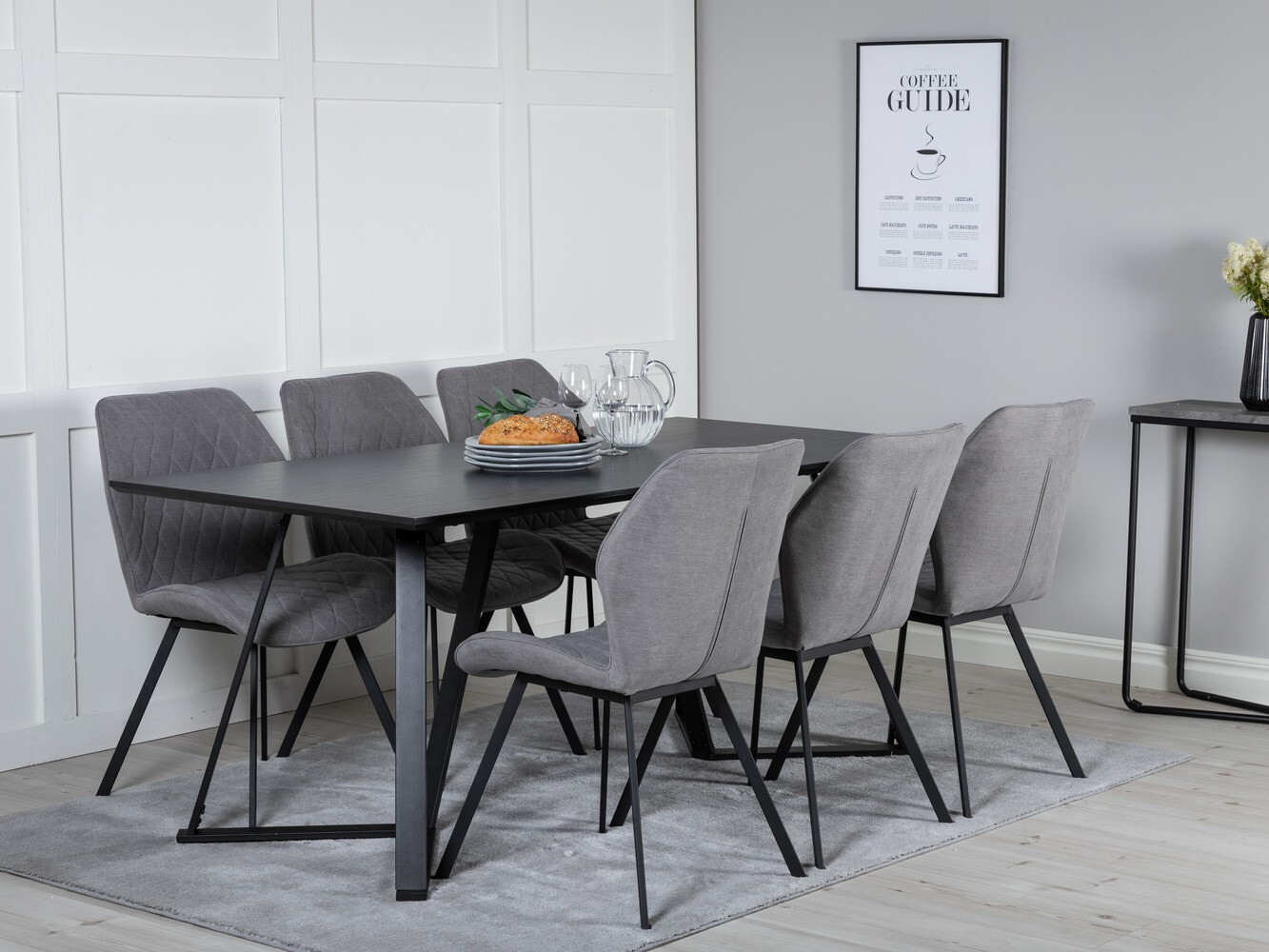Étkezőgarnitúra Dallas 1685 (Szürke + Fekete)