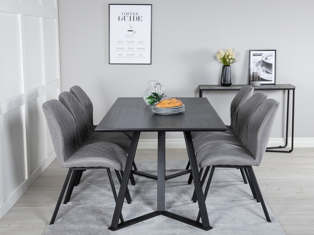 Étkezőgarnitúra Dallas 1685 (Szürke + Fekete)