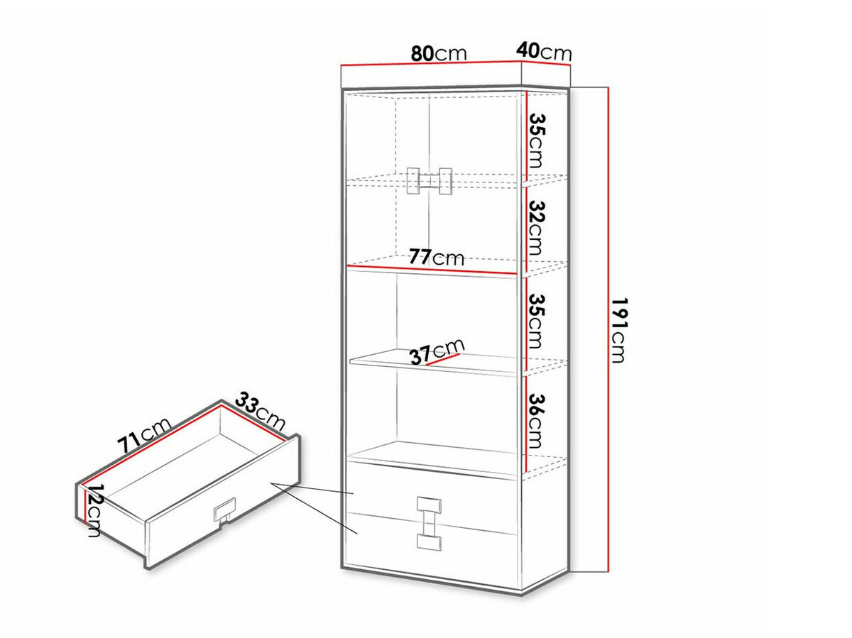 Könyvespolc Florevi 112 (Fényes szürke + Artisan tölgy)