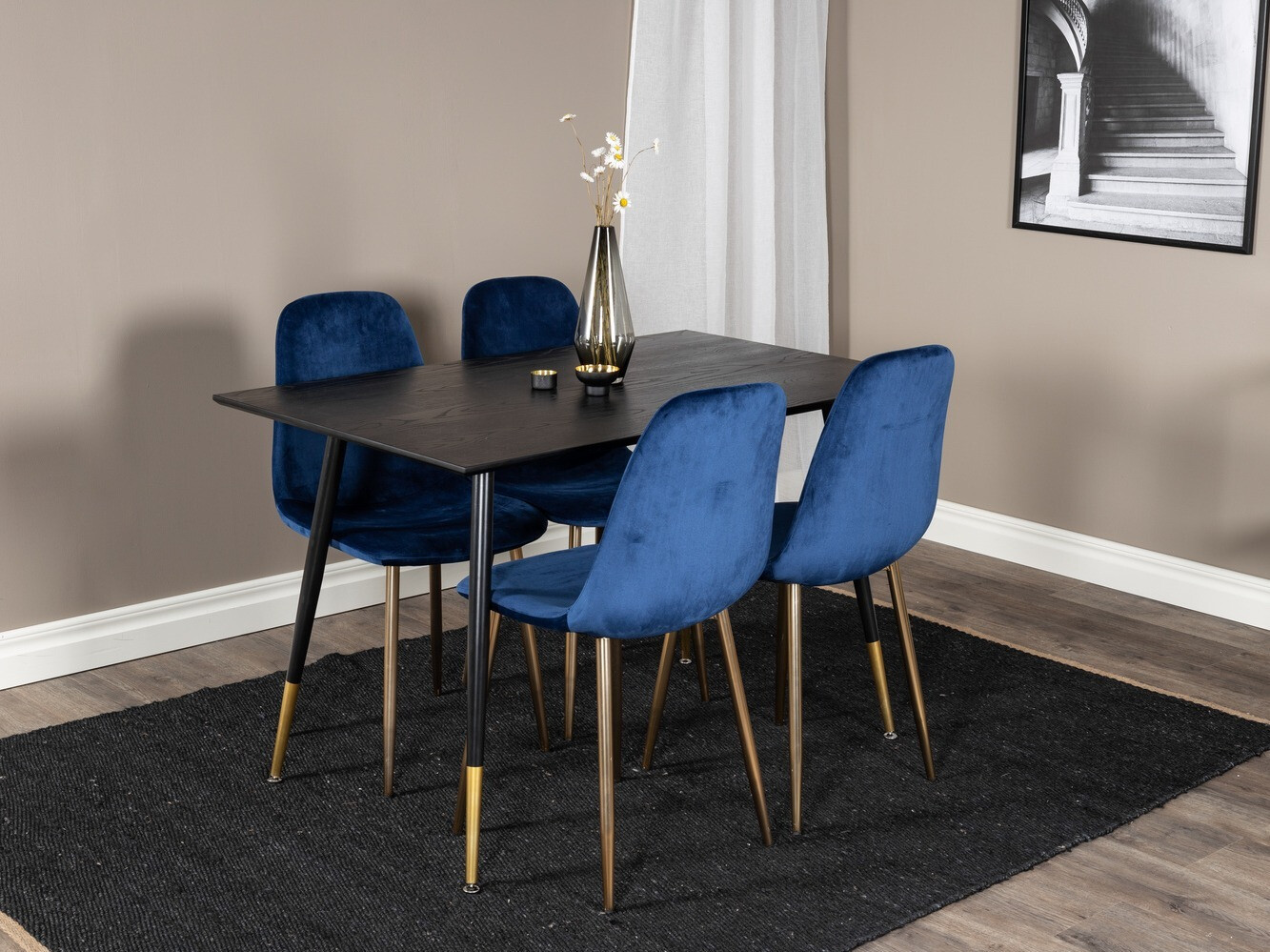 Étkezőgarnitúra Dallas 1693 (Kék + aranysárga)